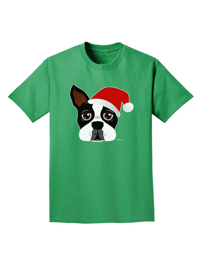 Cute Dog with Santa Hat - Christmas Adult Dark T-Shirt-Mens T-Shirt-TooLoud-Kelly-Green-Small-Davson Sales