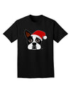 Cute Dog with Santa Hat - Christmas Adult Dark T-Shirt-Mens T-Shirt-TooLoud-Black-Small-Davson Sales