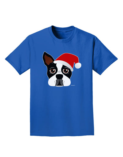 Cute Dog with Santa Hat - Christmas Adult Dark T-Shirt-Mens T-Shirt-TooLoud-Royal-Blue-Small-Davson Sales