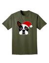 Cute Dog with Santa Hat - Christmas Adult Dark T-Shirt-Mens T-Shirt-TooLoud-Military-Green-Small-Davson Sales