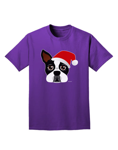 Cute Dog with Santa Hat - Christmas Adult Dark T-Shirt-Mens T-Shirt-TooLoud-Purple-Small-Davson Sales