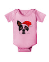 Cute Dog with Santa Hat - Christmas Baby Romper Bodysuit-Baby Romper-TooLoud-Light-Pink-06-Months-Davson Sales