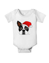 Cute Dog with Santa Hat - Christmas Baby Romper Bodysuit-Baby Romper-TooLoud-White-06-Months-Davson Sales