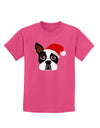 Cute Dog with Santa Hat - Christmas Childrens Dark T-Shirt-Childrens T-Shirt-TooLoud-Sangria-X-Small-Davson Sales