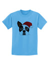 Cute Dog with Santa Hat - Christmas Childrens T-Shirt-Childrens T-Shirt-TooLoud-Aquatic-Blue-X-Small-Davson Sales