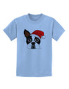 Cute Dog with Santa Hat - Christmas Childrens T-Shirt-Childrens T-Shirt-TooLoud-Light-Blue-X-Small-Davson Sales