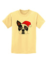 Cute Dog with Santa Hat - Christmas Childrens T-Shirt-Childrens T-Shirt-TooLoud-Daffodil-Yellow-X-Small-Davson Sales