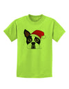 Cute Dog with Santa Hat - Christmas Childrens T-Shirt-Childrens T-Shirt-TooLoud-Lime-Green-X-Small-Davson Sales