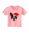 Cute Dog with Santa Hat - Christmas Toddler T-Shirt-Toddler T-Shirt-TooLoud-Candy-Pink-2T-Davson Sales