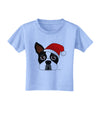 Cute Dog with Santa Hat - Christmas Toddler T-Shirt-Toddler T-Shirt-TooLoud-Aquatic-Blue-2T-Davson Sales