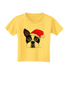 Cute Dog with Santa Hat - Christmas Toddler T-Shirt-Toddler T-Shirt-TooLoud-Yellow-2T-Davson Sales