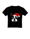 Cute Dog with Santa Hat - Christmas Toddler T-Shirt Dark-Toddler T-Shirt-TooLoud-Black-2T-Davson Sales