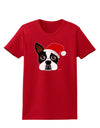 Cute Dog with Santa Hat - Christmas Womens Dark T-Shirt-TooLoud-Red-X-Small-Davson Sales