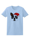 Cute Dog with Santa Hat - Christmas Womens T-Shirt-Womens T-Shirt-TooLoud-Light-Blue-X-Small-Davson Sales