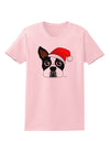 Cute Dog with Santa Hat - Christmas Womens T-Shirt-Womens T-Shirt-TooLoud-PalePink-X-Small-Davson Sales