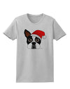 Cute Dog with Santa Hat - Christmas Womens T-Shirt-Womens T-Shirt-TooLoud-AshGray-X-Small-Davson Sales