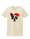 Cute Dog with Santa Hat - Christmas Womens T-Shirt-Womens T-Shirt-TooLoud-Natural-X-Small-Davson Sales