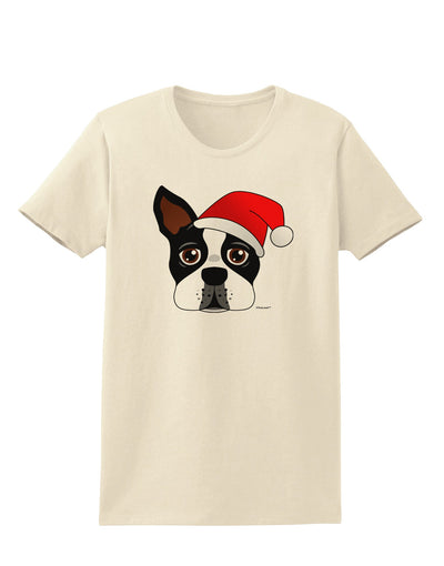 Cute Dog with Santa Hat - Christmas Womens T-Shirt-Womens T-Shirt-TooLoud-Natural-X-Small-Davson Sales