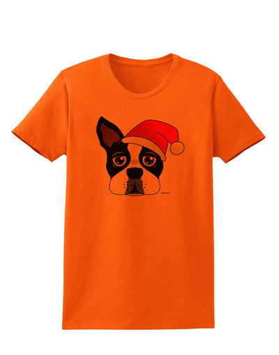 Cute Dog with Santa Hat - Christmas Womens T-Shirt-Womens T-Shirt-TooLoud-Orange-X-Small-Davson Sales