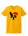 Cute Dog with Santa Hat - Christmas Womens T-Shirt-Womens T-Shirt-TooLoud-Gold-X-Small-Davson Sales