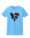 Cute Dog with Santa Hat - Christmas Womens T-Shirt-Womens T-Shirt-TooLoud-Aquatic-Blue-X-Small-Davson Sales