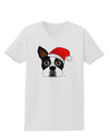 Cute Dog with Santa Hat - Christmas Womens T-Shirt-Womens T-Shirt-TooLoud-White-X-Small-Davson Sales