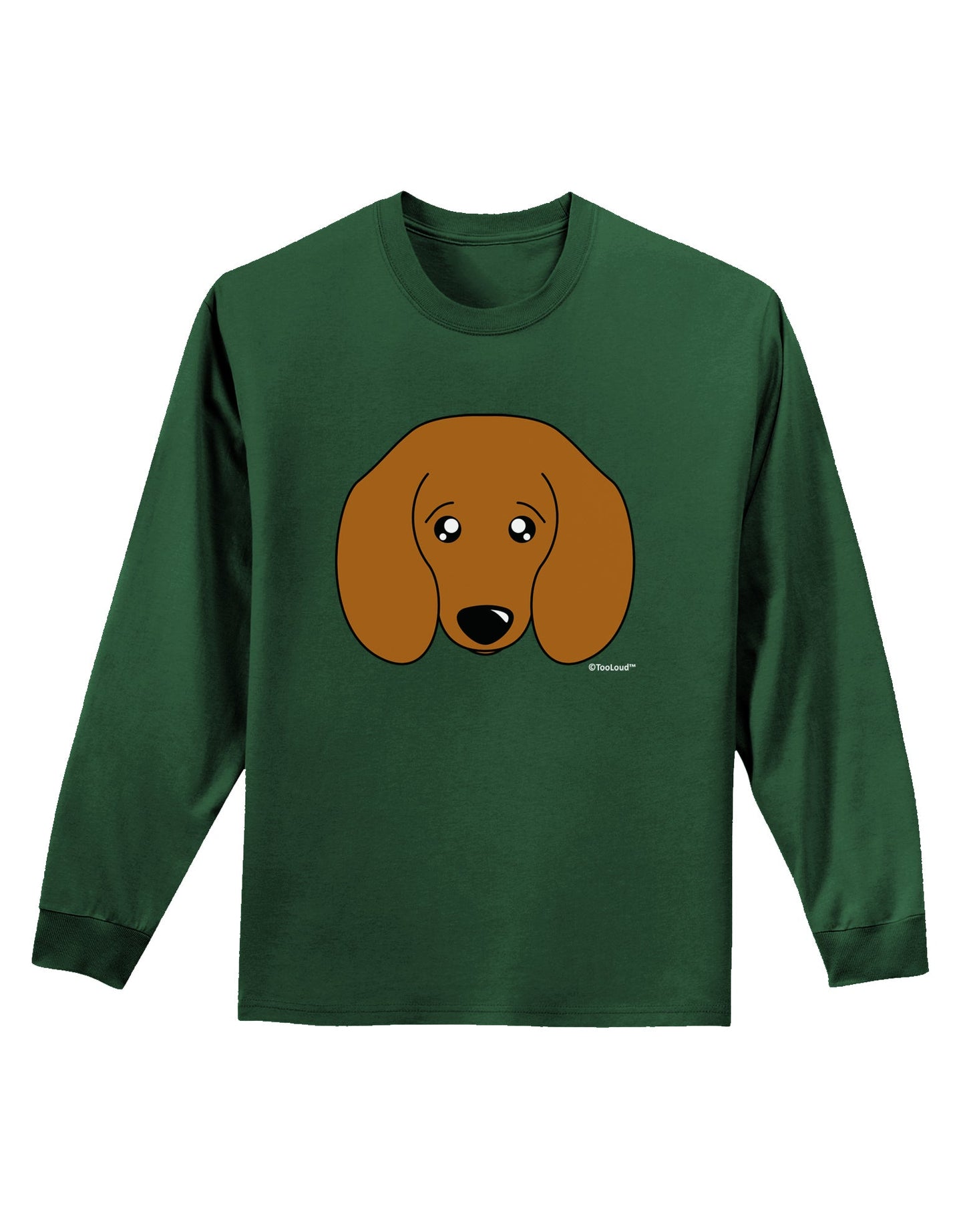 Cute Doxie Dachshund Dog Adult Long Sleeve Dark T-Shirt by TooLoud-TooLoud-Dark-Green-Small-Davson Sales