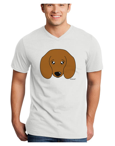 Cute Doxie Dachshund Dog Adult V-Neck T-shirt by TooLoud-Mens V-Neck T-Shirt-TooLoud-White-Small-Davson Sales