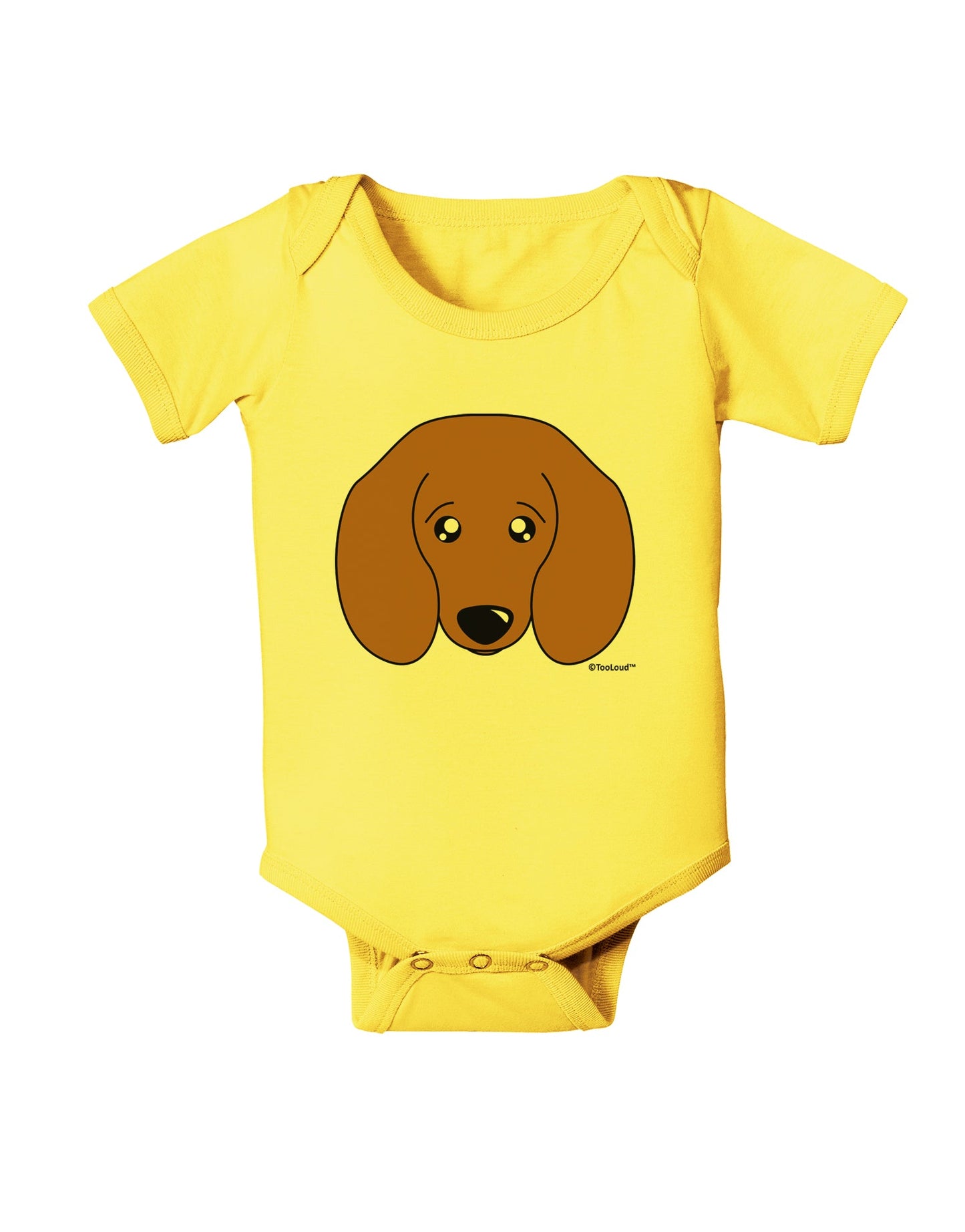 Cute Doxie Dachshund Dog Baby Romper Bodysuit by TooLoud-Baby Romper-TooLoud-Yellow-06-Months-Davson Sales