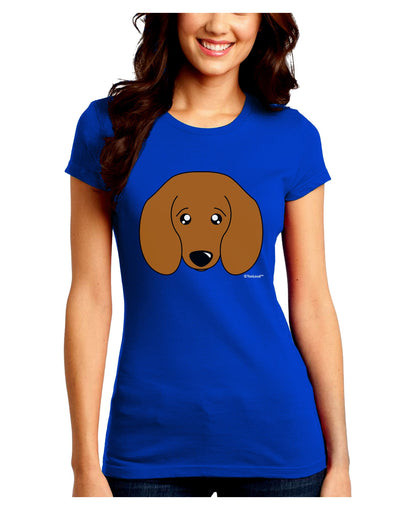 Cute Doxie Dachshund Dog Juniors Crew Dark T-Shirt by TooLoud-T-Shirts Juniors Tops-TooLoud-Royal-Blue-Juniors Fitted Small-Davson Sales