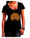 Cute Doxie Dachshund Dog Juniors V-Neck Dark T-Shirt by TooLoud-Womens V-Neck T-Shirts-TooLoud-Black-Juniors Fitted Small-Davson Sales