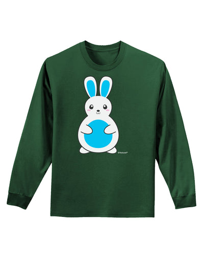 Cute Easter Bunny - Blue Adult Long Sleeve Dark T-Shirt by TooLoud-TooLoud-Dark-Green-Small-Davson Sales