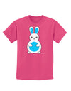 Cute Easter Bunny - Blue Childrens Dark T-Shirt by TooLoud-Childrens T-Shirt-TooLoud-Sangria-X-Small-Davson Sales