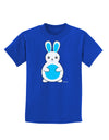 Cute Easter Bunny - Blue Childrens Dark T-Shirt by TooLoud-Childrens T-Shirt-TooLoud-Royal-Blue-X-Small-Davson Sales