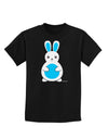 Cute Easter Bunny - Blue Childrens Dark T-Shirt by TooLoud-Childrens T-Shirt-TooLoud-Black-X-Small-Davson Sales