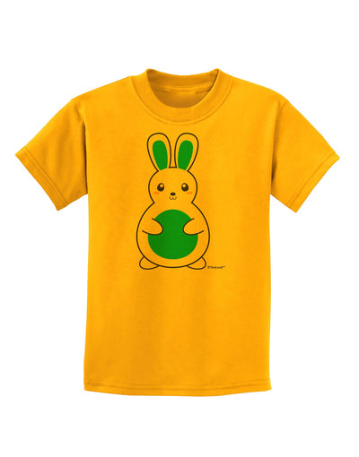 Cute Easter Bunny - Blue Childrens T-Shirt by TooLoud-Childrens T-Shirt-TooLoud-Gold-X-Small-Davson Sales