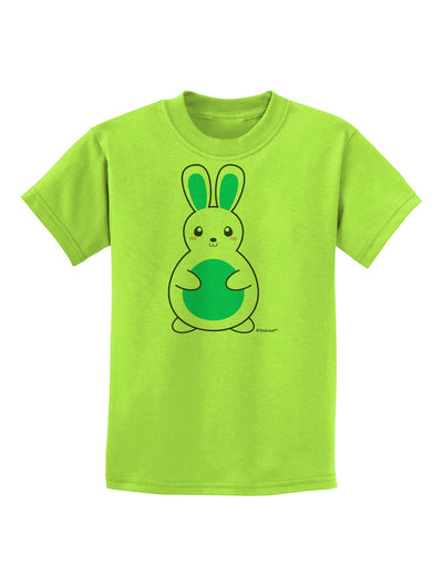 Cute Easter Bunny - Blue Childrens T-Shirt by TooLoud-Childrens T-Shirt-TooLoud-Lime-Green-X-Small-Davson Sales