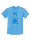 Cute Easter Bunny - Blue Childrens T-Shirt by TooLoud-Childrens T-Shirt-TooLoud-Aquatic-Blue-X-Small-Davson Sales