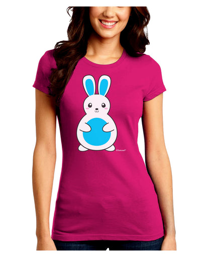 Cute Easter Bunny - Blue Juniors Crew Dark T-Shirt by TooLoud-T-Shirts Juniors Tops-TooLoud-Hot-Pink-Juniors Fitted Small-Davson Sales