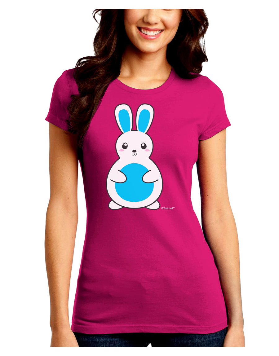 Cute Easter Bunny - Blue Juniors Crew Dark T-Shirt by TooLoud-T-Shirts Juniors Tops-TooLoud-Black-Juniors Fitted Small-Davson Sales