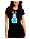 Cute Easter Bunny - Blue Juniors Crew Dark T-Shirt by TooLoud-T-Shirts Juniors Tops-TooLoud-Black-Juniors Fitted Small-Davson Sales