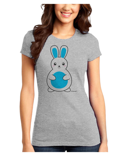 Cute Easter Bunny - Blue Juniors T-Shirt by TooLoud-Womens Juniors T-Shirt-TooLoud-Ash-Gray-Juniors Fitted X-Small-Davson Sales