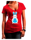 Cute Easter Bunny - Blue Juniors V-Neck Dark T-Shirt by TooLoud-Womens V-Neck T-Shirts-TooLoud-Red-Juniors Fitted Small-Davson Sales