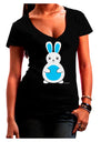 Cute Easter Bunny - Blue Juniors V-Neck Dark T-Shirt by TooLoud-Womens V-Neck T-Shirts-TooLoud-Black-Juniors Fitted Small-Davson Sales