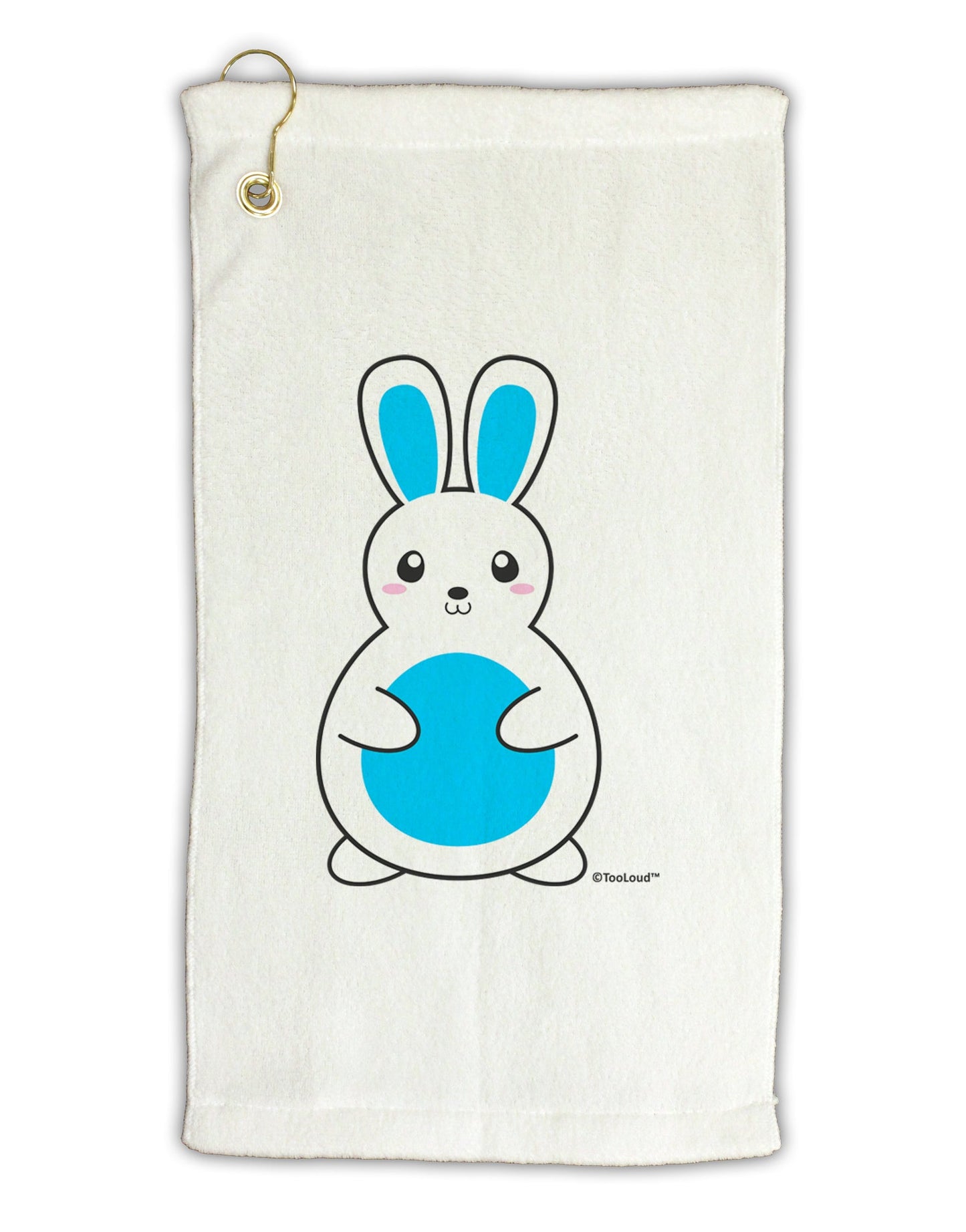 Cute Easter Bunny - Blue Micro Terry Gromet Golf Towel 16 x 25 inch by TooLoud-Golf Towel-TooLoud-White-Davson Sales