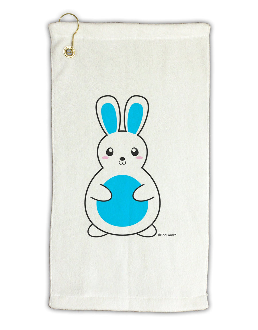 Cute Easter Bunny - Blue Micro Terry Gromet Golf Towel 16 x 25 inch by TooLoud