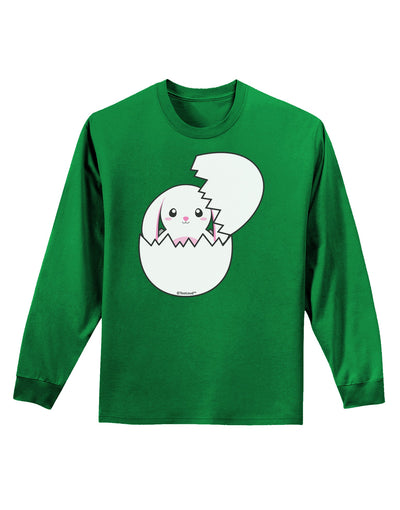 Cute Easter Bunny Hatching Adult Long Sleeve Dark T-Shirt by TooLoud-TooLoud-Kelly-Green-Small-Davson Sales