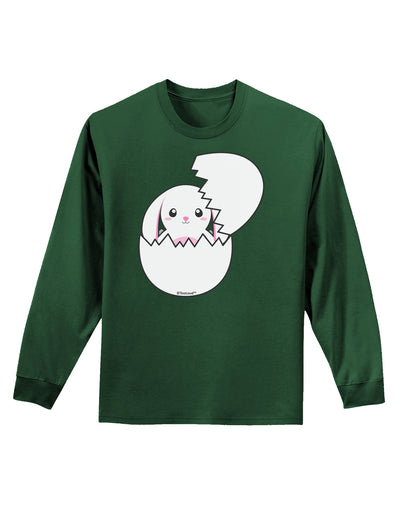 Cute Easter Bunny Hatching Adult Long Sleeve Dark T-Shirt by TooLoud-TooLoud-Dark-Green-Small-Davson Sales