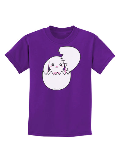 Cute Easter Bunny Hatching Childrens Dark T-Shirt by TooLoud-Childrens T-Shirt-TooLoud-Purple-X-Small-Davson Sales