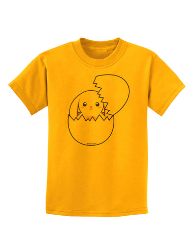 Cute Easter Bunny Hatching Childrens T-Shirt by TooLoud-Childrens T-Shirt-TooLoud-Gold-X-Small-Davson Sales